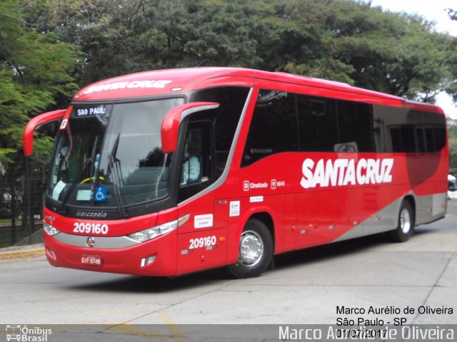 Viação Santa Cruz 209160 na cidade de São Paulo, São Paulo, Brasil, por Marco Aurélio de Oliveira. Número da foto: #5275883.