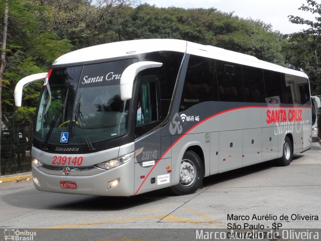 Viação Santa Cruz 239140 na cidade de São Paulo, São Paulo, Brasil, por Marco Aurélio de Oliveira. ID da foto: 5277528.