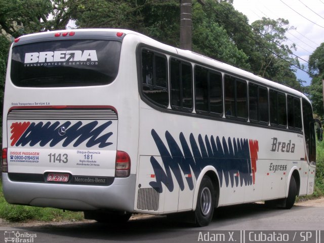 Breda Transportes e Serviços 1143 na cidade de Cubatão, São Paulo, Brasil, por Adam Xavier Rodrigues Lima. ID da foto: 5276611.