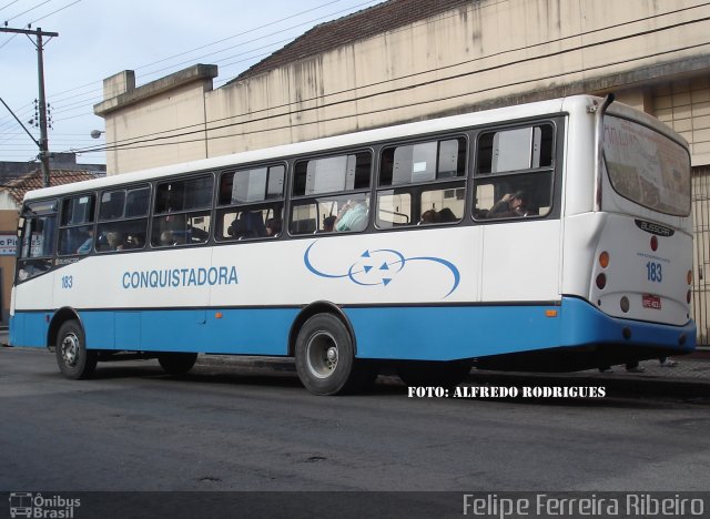 Viação Nossa Senhora Conquistadora 183 na cidade de Pelotas, Rio Grande do Sul, Brasil, por Felipe Ferreira Ribeiro. Número da foto: #5281319.