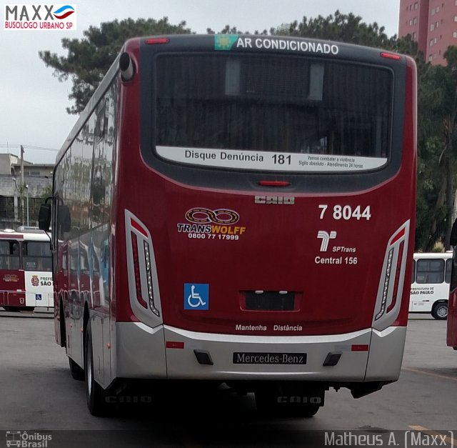 Transwolff Transportes e Turismo 7 8044 na cidade de São Paulo, São Paulo, Brasil, por Matheus Ariel. ID da foto: 5280272.