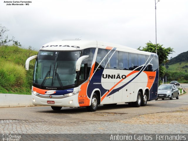 Expresso União 10261 na cidade de João Monlevade, Minas Gerais, Brasil, por Antonio Carlos Fernandes. ID da foto: 5283172.