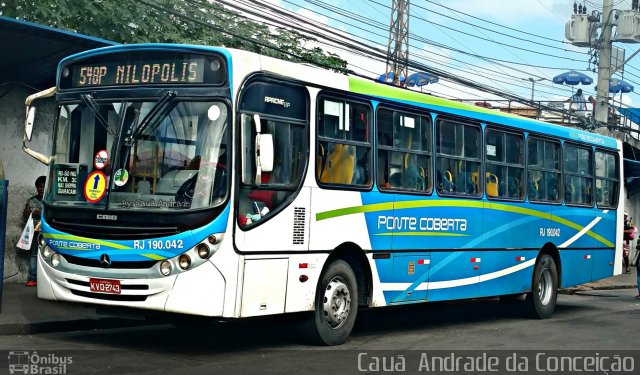 Viação Ponte Coberta RJ 190.042 na cidade de Rio de Janeiro, Rio de Janeiro, Brasil, por Cauã  Andrade da Conceição. Número da foto: #5283347.