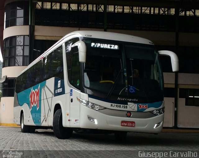 Auto Viação 1001 RJ 108.128 na cidade de Nova Friburgo, Rio de Janeiro, Brasil, por Giuseppe Carvalho. Número da foto: #5283042.