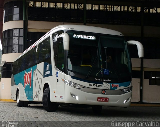 Auto Viação 1001 RJ 108.128 na cidade de Nova Friburgo, Rio de Janeiro, Brasil, por Giuseppe Carvalho. ID da foto: 5283042.