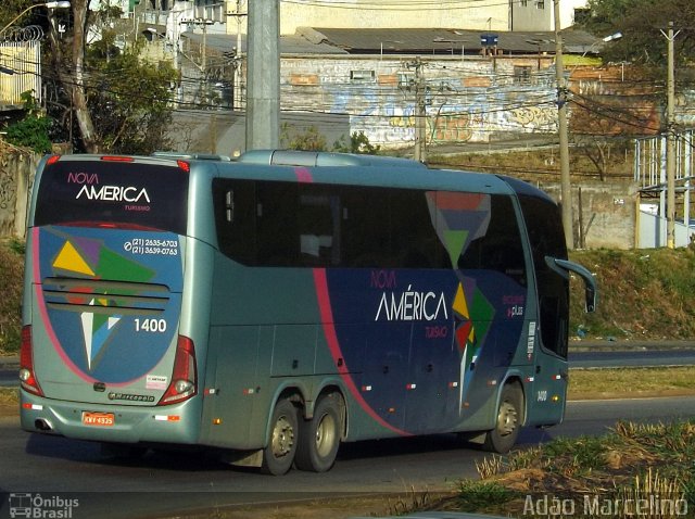 Nova América Turismo 1400 na cidade de Belo Horizonte, Minas Gerais, Brasil, por Adão Raimundo Marcelino. ID da foto: 5287245.