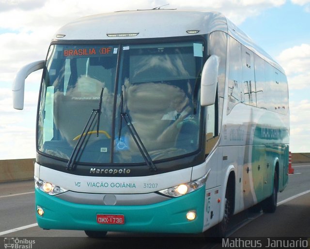 Viação Goiânia 31207 na cidade de Anápolis, Goiás, Brasil, por Matheus Januario. ID da foto: 5291566.