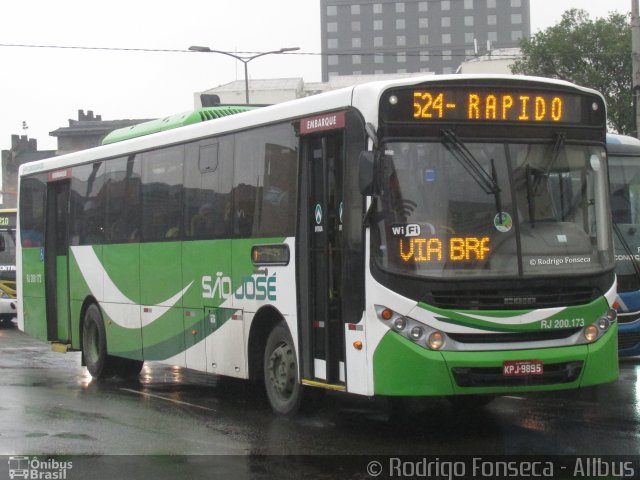 Viação São José RJ 200.173 na cidade de Rio de Janeiro, Rio de Janeiro, Brasil, por Rodrigo Fonseca. ID da foto: 5291769.