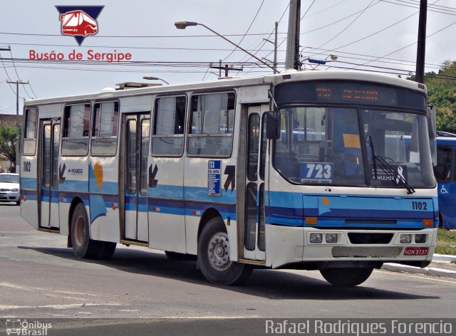 Viação Progresso 1102 na cidade de Aracaju, Sergipe, Brasil, por Rafael Rodrigues Forencio. ID da foto: 5292824.