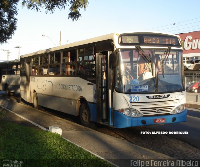 Viação Nossa Senhora Conquistadora 220 na cidade de Pelotas, Rio Grande do Sul, Brasil, por Felipe Ferreira Ribeiro. ID da foto: 5293974.