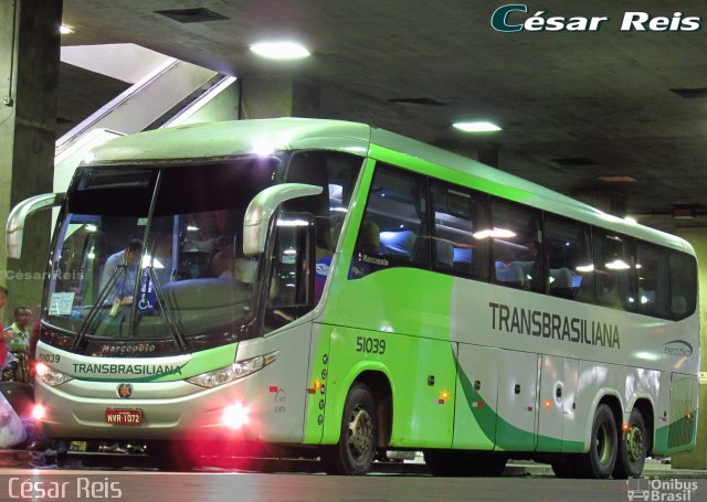 Transbrasiliana Transportes e Turismo 51039 na cidade de Belo Horizonte, Minas Gerais, Brasil, por César Ônibus. ID da foto: 5296841.