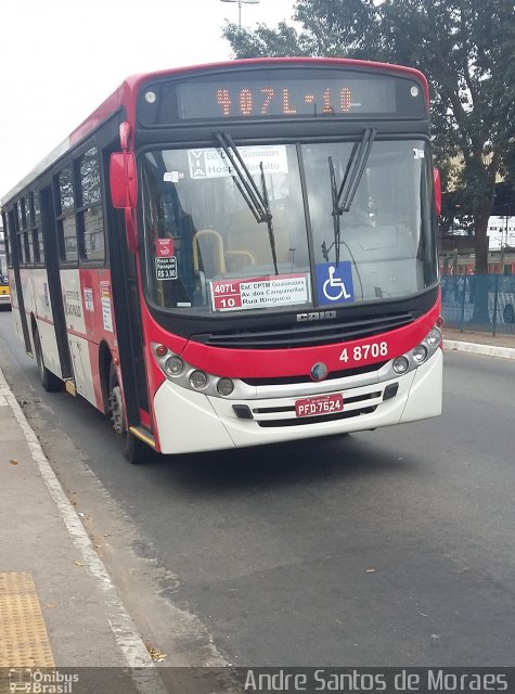 Express Transportes Urbanos Ltda 4 8708 na cidade de São Paulo, São Paulo, Brasil, por Andre Santos de Moraes. ID da foto: 5305996.