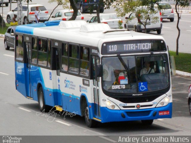 Insular Transportes Coletivos 45169 na cidade de Florianópolis, Santa Catarina, Brasil, por Andrey Carvalho Nunes. ID da foto: 5306711.