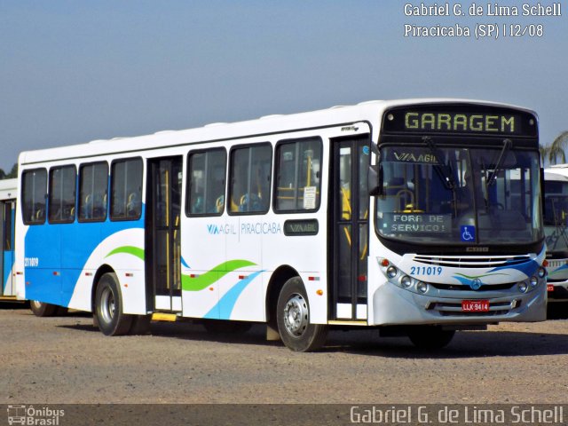 Via Ágil - Transporte Coletivo de Piracicaba 211019 na cidade de Piracicaba, São Paulo, Brasil, por Gabriel Giacomin de Lima. ID da foto: 5307792.