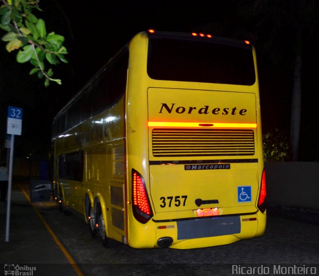 Viação Nordeste 3757 na cidade de Fortaleza, Ceará, Brasil, por Ricardo Silva Monteiro. ID da foto: 5246316.