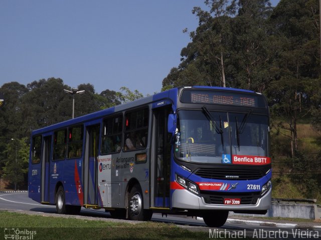 BBTT - Benfica Barueri Transporte e Turismo 27.611 na cidade de Barueri, São Paulo, Brasil, por Michael  Alberto Vieira. ID da foto: 5311380.