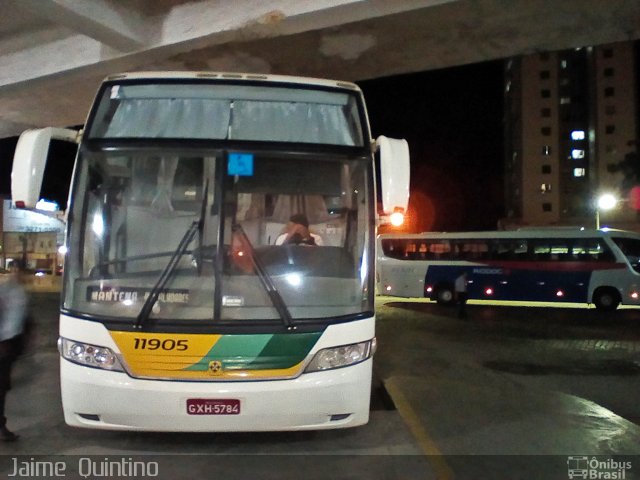 Empresa Gontijo de Transportes 11905 na cidade de Governador Valadares, Minas Gerais, Brasil, por Jaime  Quintino. ID da foto: 5312815.