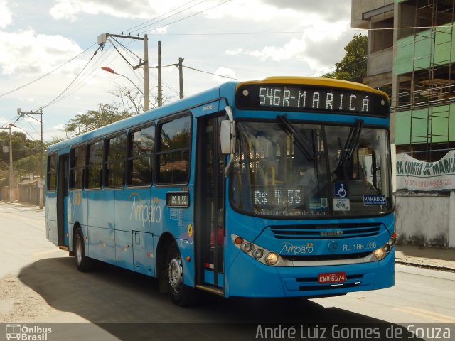 Viação Nossa Senhora do Amparo RJ 186.086 na cidade de Maricá, Rio de Janeiro, Brasil, por André Luiz Gomes de Souza. ID da foto: 5312701.