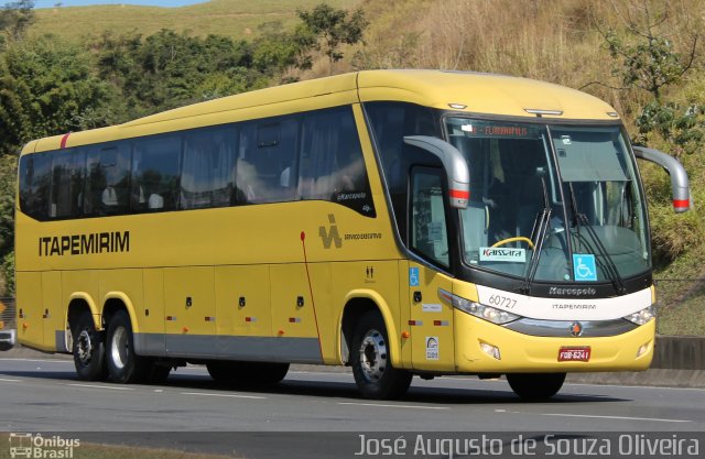 Viação Itapemirim 60727 na cidade de Piraí, Rio de Janeiro, Brasil, por José Augusto de Souza Oliveira. Número da foto: #5250420.