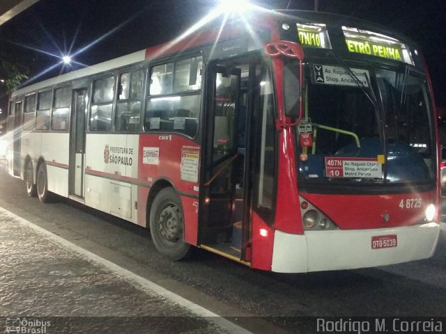 Express Transportes Urbanos Ltda 4 8725 na cidade de São Paulo, São Paulo, Brasil, por Jonathan  Aguiar Correa. Número da foto: #5256007.