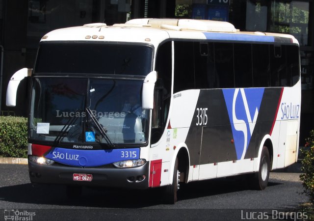 Viação São Luiz 3315 na cidade de Uberlândia, Minas Gerais, Brasil, por Lucas Borges . ID da foto: 5257576.