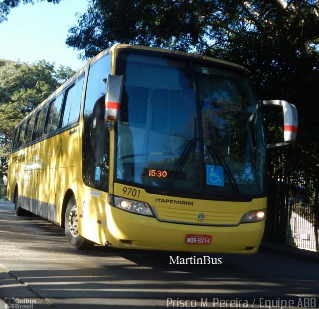 Viação Itapemirim 9701 na cidade de São Paulo, São Paulo, Brasil, por Prisco Martin Pereira. ID da foto: 5315069.