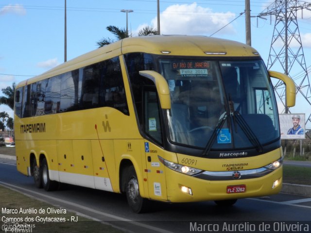 Viação Itapemirim 60091 na cidade de Campos dos Goytacazes, Rio de Janeiro, Brasil, por Marco Aurélio de Oliveira. ID da foto: 5339543.