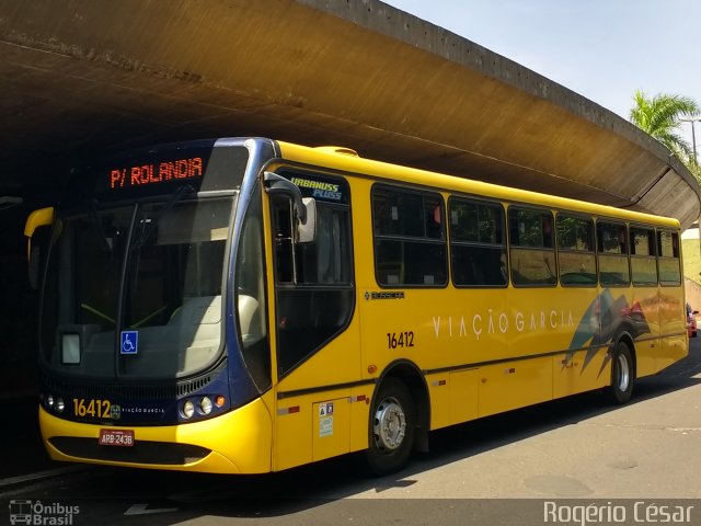 Viação Garcia 16412 na cidade de Londrina, Paraná, Brasil, por Rogério César. Número da foto: #5341738.
