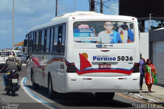 AVP - Auto Viação Paraíso 5036 na cidade de Aracaju, Sergipe, Brasil, por Paulo Lucas. ID da foto: 5340351.