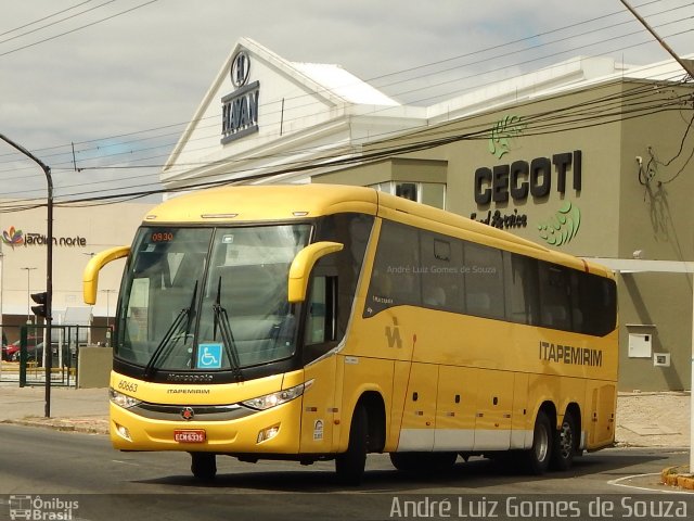 Viação Itapemirim 60663 na cidade de Juiz de Fora, Minas Gerais, Brasil, por André Luiz Gomes de Souza. ID da foto: 5341742.