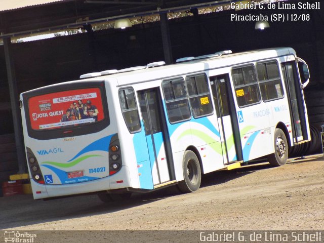 Via Ágil - Transporte Coletivo de Piracicaba 114021 na cidade de Piracicaba, São Paulo, Brasil, por Gabriel Giacomin de Lima. Número da foto: #5343834.