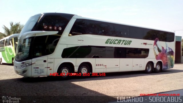 Eucatur - Empresa União Cascavel de Transportes e Turismo 5321 na cidade de Guaíra, Paraná, Brasil, por EDUARDO - SOROCABUS. ID da foto: 5345193.