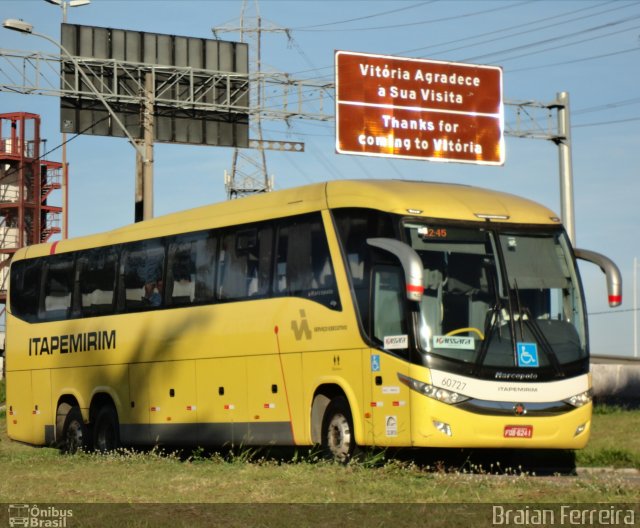 Viação Itapemirim 60727 na cidade de Vitória, Espírito Santo, Brasil, por Braian Ferreira. ID da foto: 5348378.