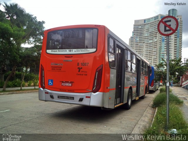 TRANSPPASS - Transporte de Passageiros 8 1087 na cidade de São Paulo, São Paulo, Brasil, por Weslley Kelvin Batista. ID da foto: 5347940.