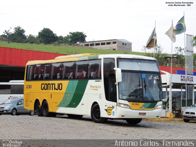 Empresa Gontijo de Transportes 12310 na cidade de João Monlevade, Minas Gerais, Brasil, por Antonio Carlos Fernandes. ID da foto: 5347363.