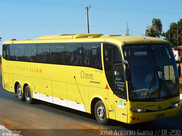 Viação Itapemirim 8705 na cidade de Gama, Distrito Federal, Brasil, por José Antônio Gama. Número da foto: #5349779.