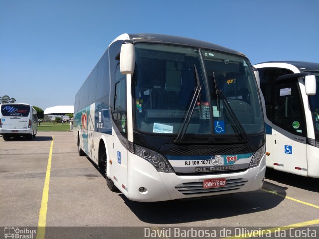 Auto Viação 1001 RJ 108.1077 na cidade de Rio de Janeiro, Rio de Janeiro, Brasil, por David Barbosa de Oliveira da Costa. Número da foto: #5348965.