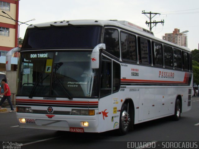 Pássaro Prata Transportadora Turística 5003 na cidade de Sorocaba, São Paulo, Brasil, por EDUARDO - SOROCABUS. Número da foto: #5351979.