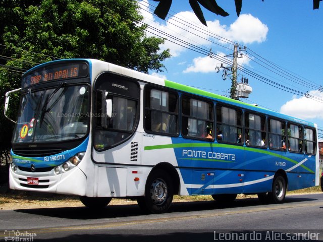 Viação Ponte Coberta RJ 190.071 na cidade de Nova Iguaçu, Rio de Janeiro, Brasil, por Leonardo Alecsander. ID da foto: 5353176.