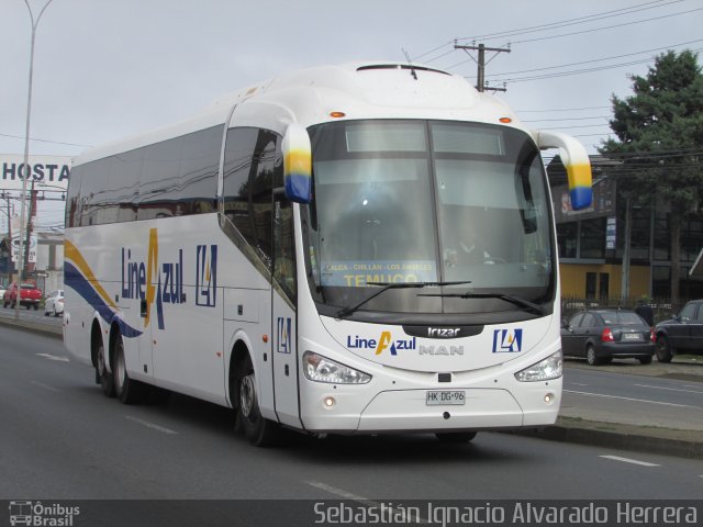 Buses Linea Azul 610 na cidade de Temuco, Cautín, Araucanía, Chile, por Sebastián Ignacio Alvarado Herrera. ID da foto: 5352624.