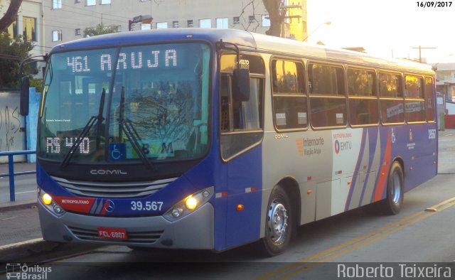 Viação Arujá 39.567 na cidade de Arujá, São Paulo, Brasil, por Roberto Teixeira. ID da foto: 5355722.