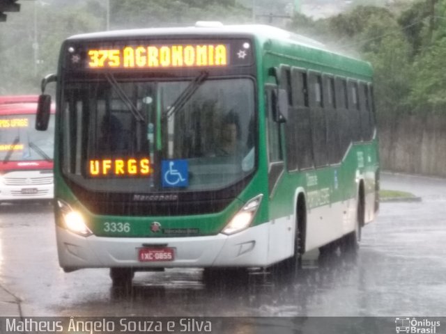 Sudeste Transportes Coletivos 3336 na cidade de Porto Alegre, Rio Grande do Sul, Brasil, por Matheus Ângelo Souza e Silva. Número da foto: #5354432.