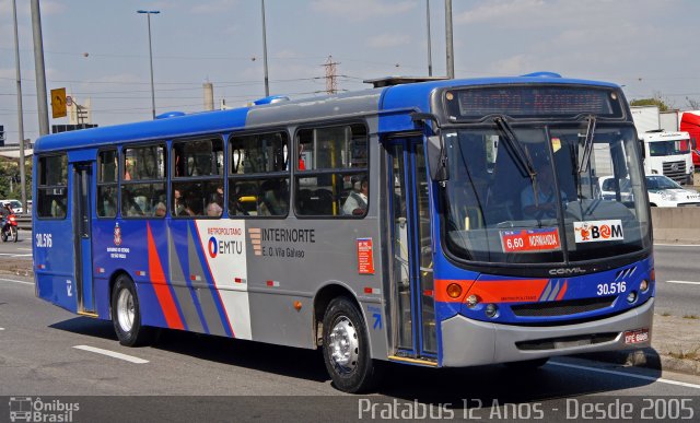 Empresa de Ônibus Vila Galvão 30.516 na cidade de São Paulo, São Paulo, Brasil, por Cristiano Soares da Silva. Número da foto: #5354658.
