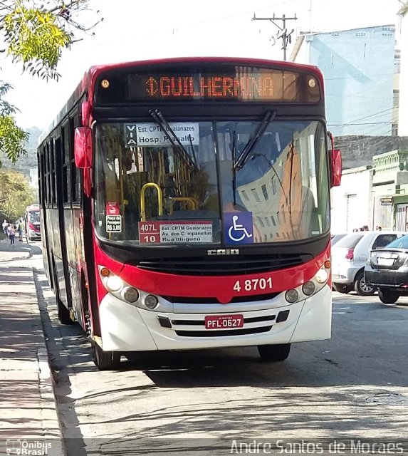 Express Transportes Urbanos Ltda 4 8701 na cidade de São Paulo, São Paulo, Brasil, por Andre Santos de Moraes. ID da foto: 5359631.