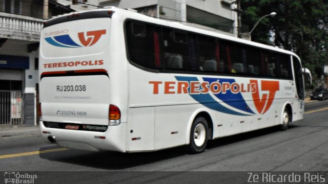 Viação Teresópolis RJ 203.038 na cidade de Teresópolis, Rio de Janeiro, Brasil, por Zé Ricardo Reis. ID da foto: 5318502.