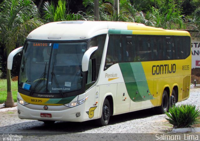 Empresa Gontijo de Transportes 18335 na cidade de Manhuaçu, Minas Gerais, Brasil, por Saimom  Lima. Número da foto: #5318964.