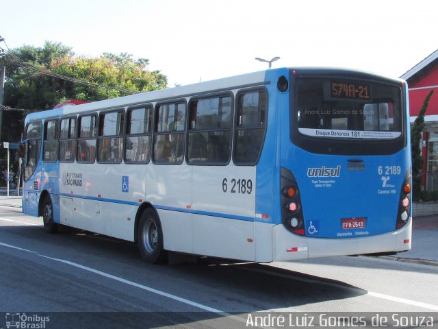 TUPI - Transportes Urbanos Piratininga 6 2189 na cidade de São Paulo, São Paulo, Brasil, por André Luiz Gomes de Souza. Número da foto: #5320201.