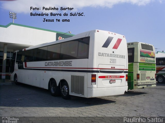 Auto Viação Catarinense 2101 na cidade de Biguaçu, Santa Catarina, Brasil, por Paulinho Sartor. ID da foto: 5361321.