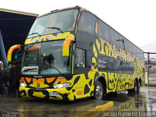 Buses Linea Azul 450 na cidade de , por Jacob Ramírez  Jake. ID da foto: 5363038.