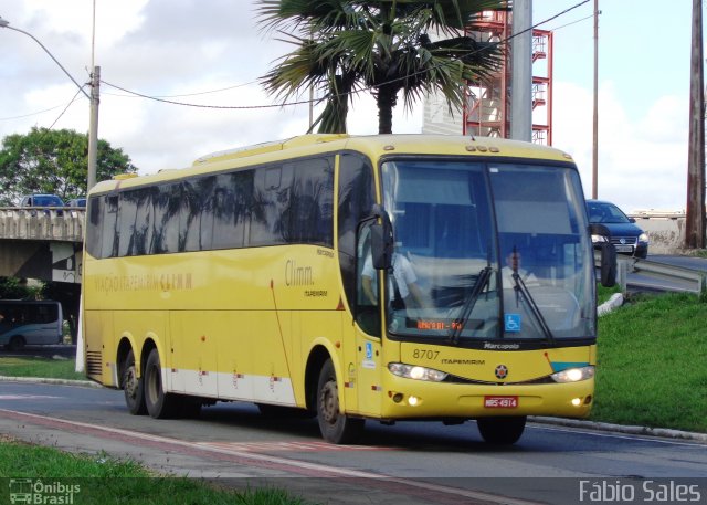 Viação Itapemirim 8707 na cidade de Vitória, Espírito Santo, Brasil, por Fábio Sales. ID da foto: 5364557.